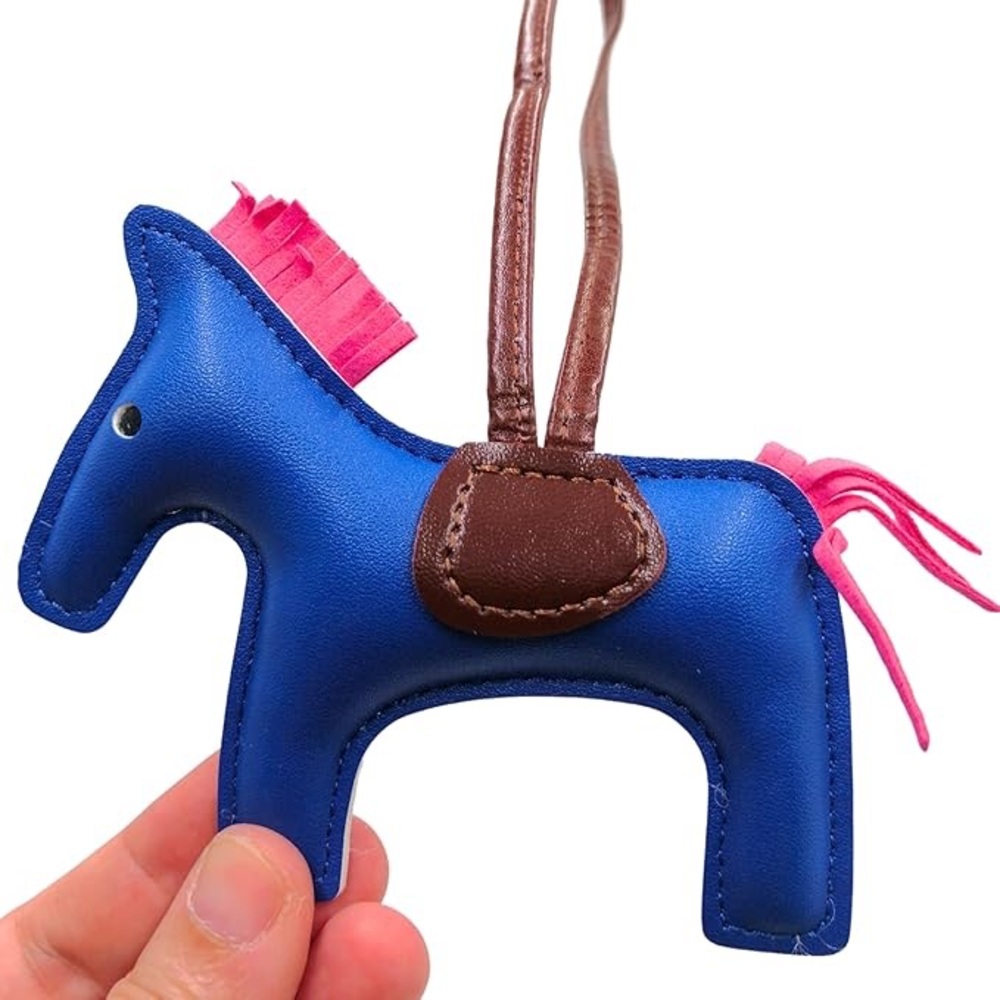 Designer Inspired Rodeo Blue & Hot Pink Horse Bag Charm